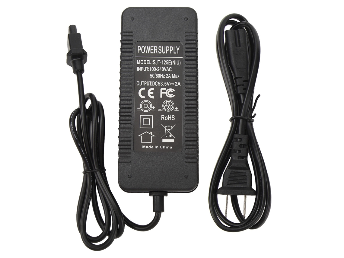 Rebe-cargador De Patinete Elétrico 53.5v 2a Adaptador Universal De Bateria Para Bicicleta Elétrica Plug Us 100‑240v