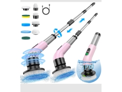 Cepillo De Limpieza Eléctrico 9 En 1, 9 Cabezales Extraíbles, Para El Hogar, Baño, Suelos Y Azulejos (rosa) Czhhmart