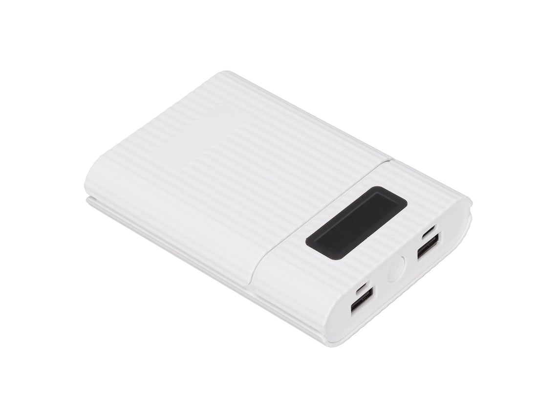 Caixa De Armazenamento De Bateria 4x18650 Diy Power Bank Sem Solda Com Display Led Branco