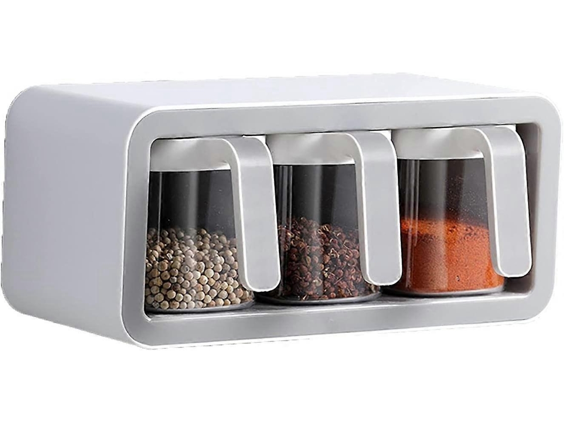 Estante Para Condimentos De Parede Com Múltiplos Compartimentos. Ideal Para Cozinhas Domésticas, Bares, Churrascos E Piqueniques. (cinza)*