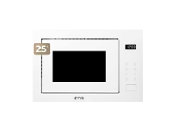 Evvo Microondas Integrable Mi45 Glass White, 25l, Grill 1200w, 8 Funciones, Multifunción, Temporizador 60 Min, Display Digital, Blanco.
