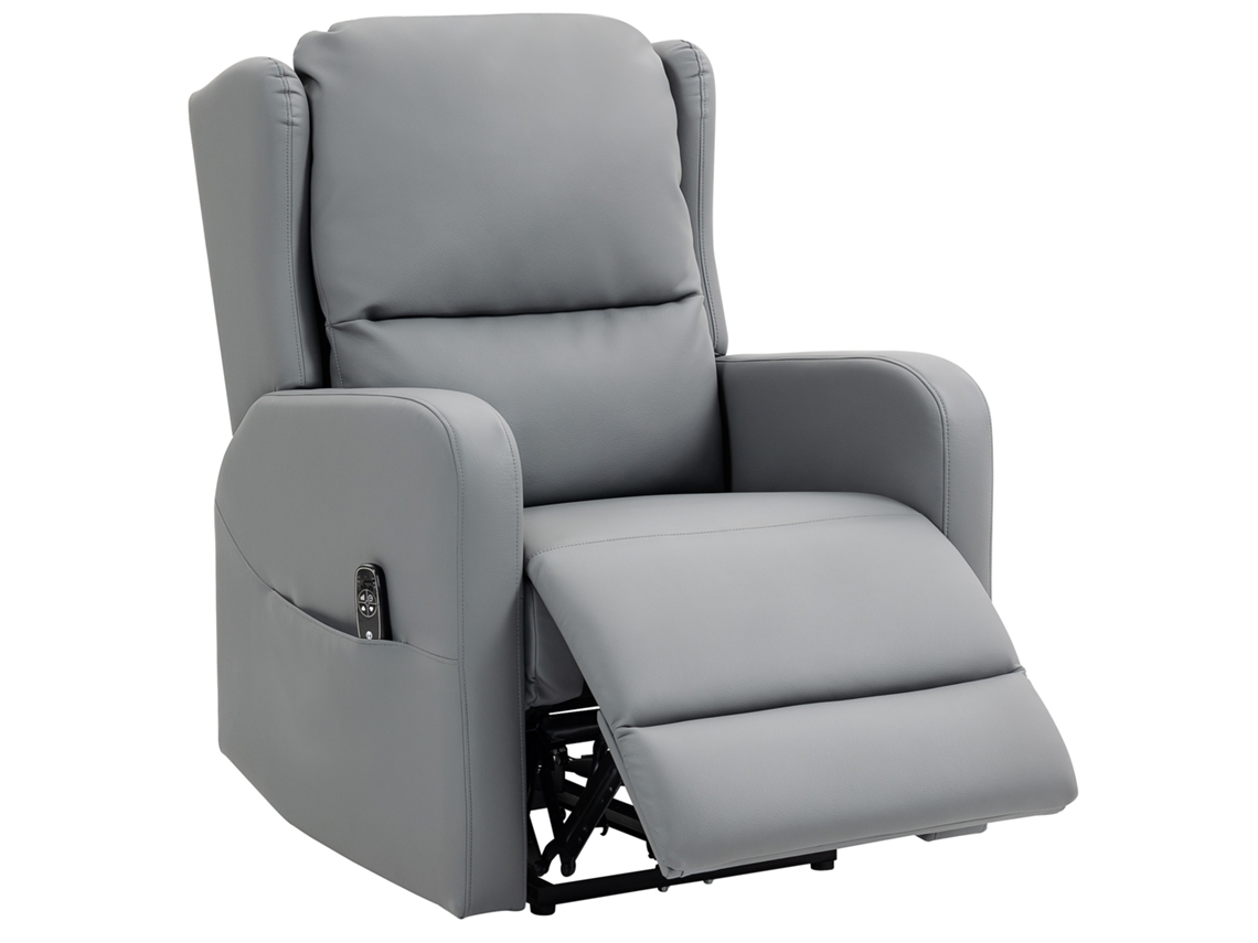 Sillón Masaje Eléctrico Reclinable Con Reposapiés, Gris