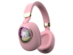 Fones De Ouvido Sem Fio Bt5.3 Gamer Over Ear Design Animal Fofo Luzes Coloridas Almofadas Macias Plegáveis