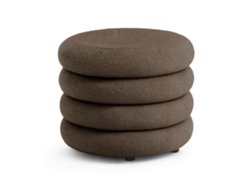 Pouf Contenedor Cilíndrico En Tejido Teddy 55 Cm Mollis Bronce