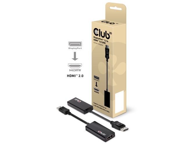 Cable Adaptador CLUB3D Displayport 1.2 para HDMI 2.0 UHD Active