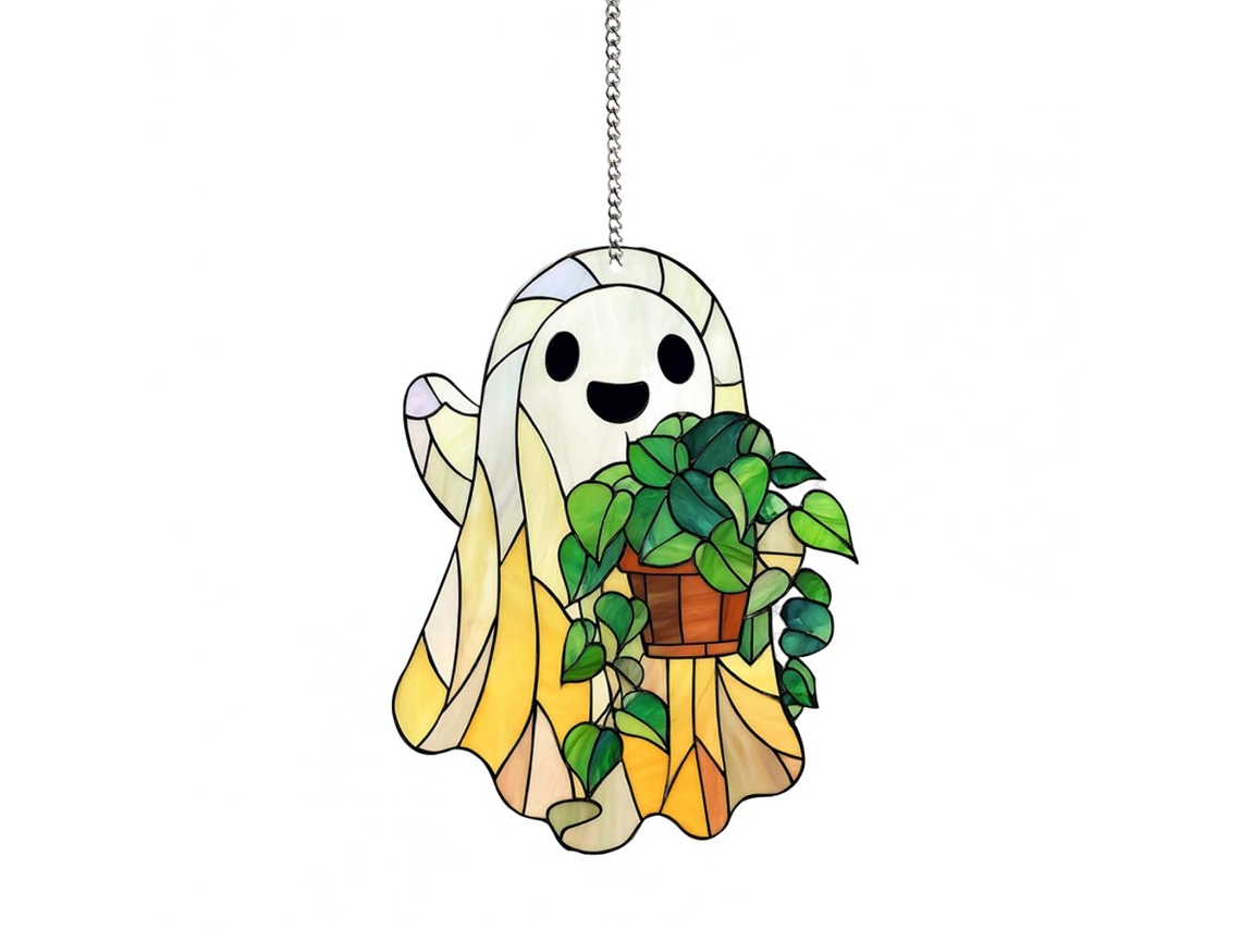 Fantasma colgante acrílico de la serie Sun, colgante decorativo de Halloween para ventanas y porches, estilo A Viewleaf