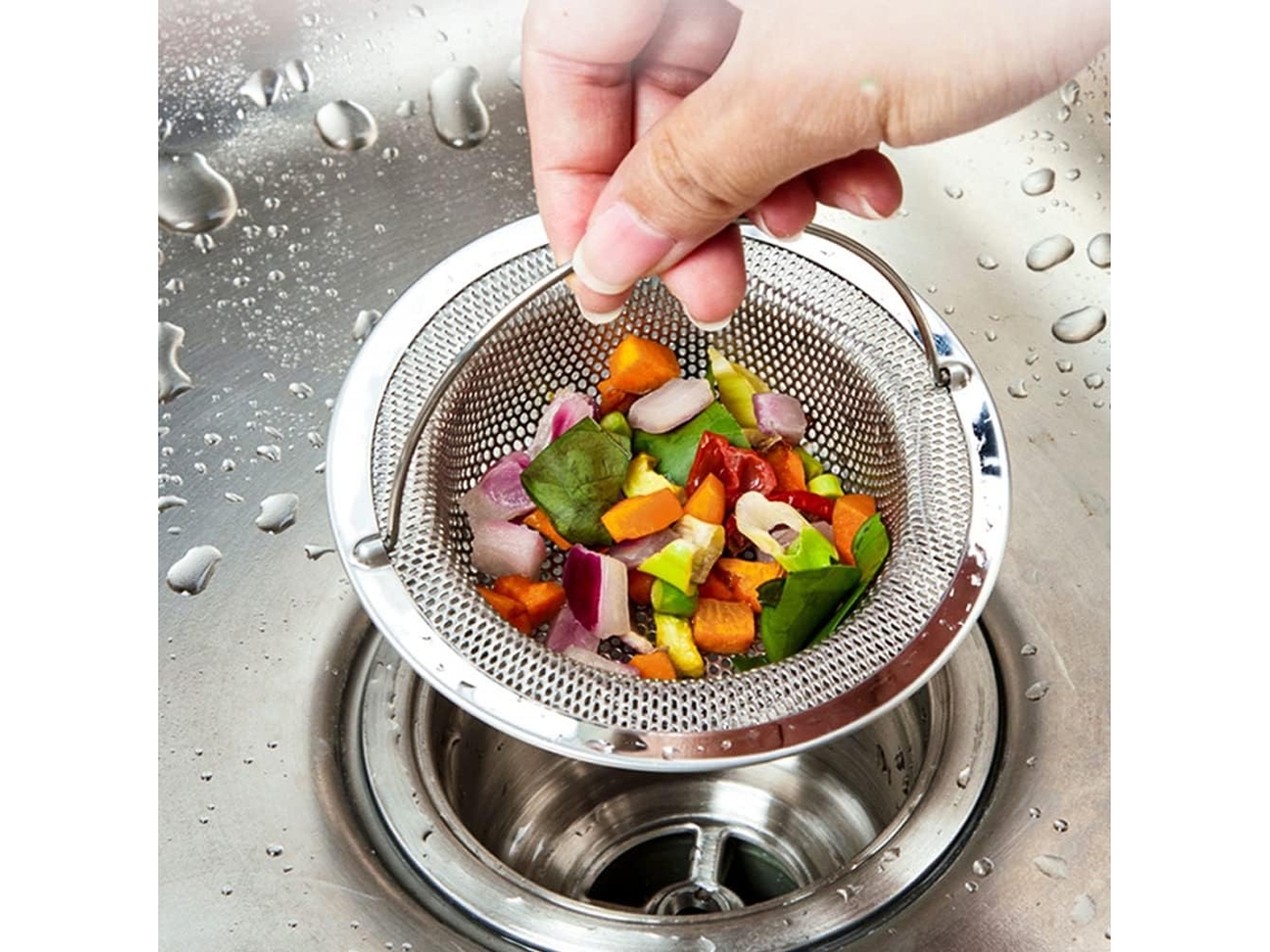 2 Secadores Pia Aco Inox Con Cabo, Para Cocina, Protege Contra Obstrucos, 11x8x2 Cm