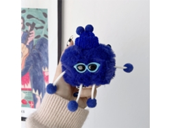 Capa De Pelúcia Para Fones De Ouvido Ios 1/2 Com Proteção Anti-queda Forma De Homem Com Óculos De Sol Azul