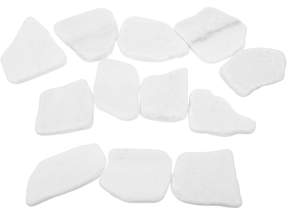 Juego De 12 Piedras Planas Para Pintar De 5-7 Cm, Guijarros Blancos Lisos Para Manualidades Creativas.