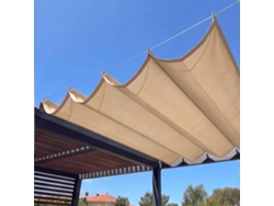 Toldo Retráctil Ondulado (220 X 220 Cm) Impermeable De Poliéster , Ajustable