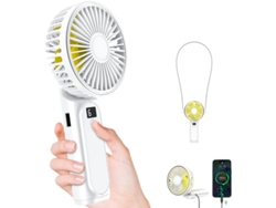 Usb - Ventilador De Cuello Y Mano 3 En 1 Ligero, Control De Flujo De Aire De 6 Niveles, Ajuste De Ángulo De 180°, Batería De 4000 Mah, Indic
