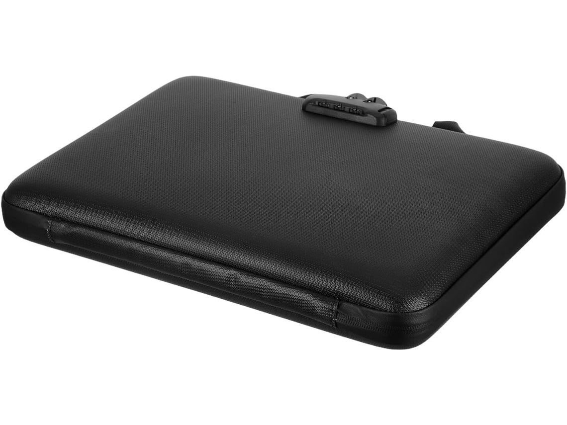 Caja Portátil Ignífuga Para Documentos, Fabricada En Eva Negra Con Cerradura.