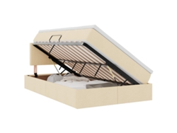 Maison Exclusive - Cama Con Almacenamiento Y Led Con Led Crema 120 X 200 Cm Tela