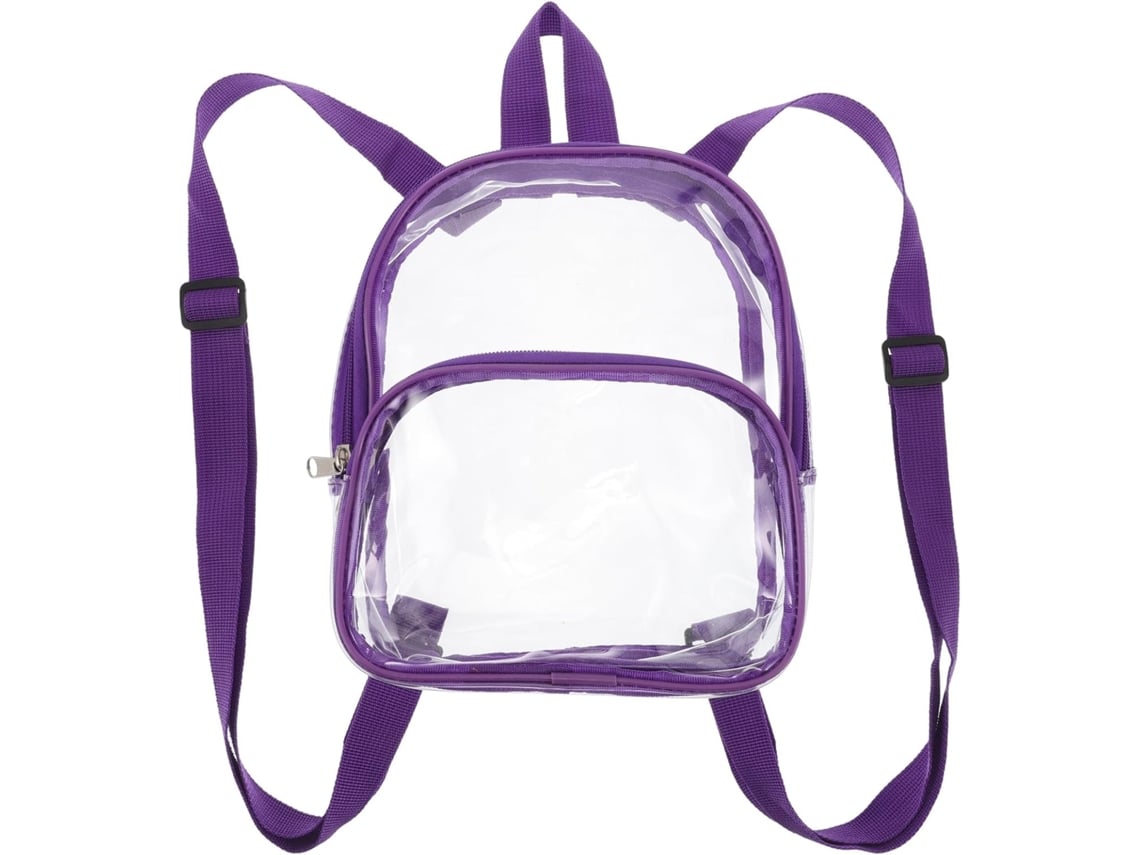 Mini Mochila Transparente De Pvc, Impermeável E Leve, Na Cor Roxa, Para Meninos E Meninas.