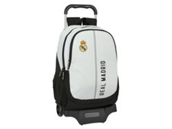 Mochila Escolar con Ruedas REAL MADRID C.F. 24/25 (Gris - Poliéster 300D - Deportivo)