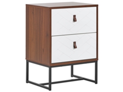 Mesa de noche de 2 cajones BELIANI Nueva de MDF Blanco 49x38x69