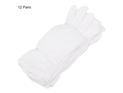 Baok-12 pares de guantes protectores de algodón para uso industrial, agrícola y doméstico, color blanco.