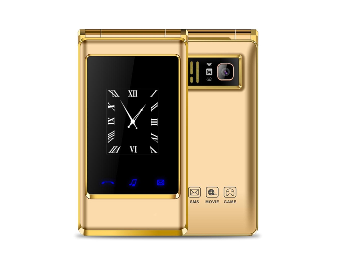 Teléfono plegable para personas mayores EOOCOO (doble pantalla, botones grandes)