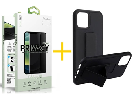Kit Funda + Protector de Pantalla Apple iPhone 12 mini SKYHE Cristal Templado 1149 Negro