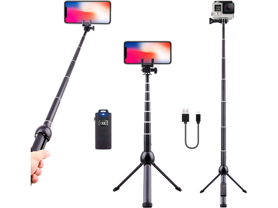Trípode CHRONUS 45'' con Obturador Remoto Inalambrico Compatible con iPhone/Samsung