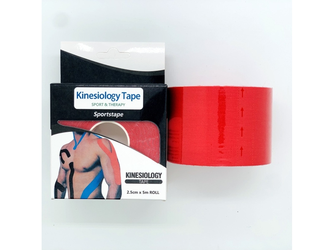 Cinta muscular, cinta de fisioterapia, cinta kinesiológica, rodilleras, vendajes de protección deportiva, caja roja de 7,5 cm y 5 m Chennnls