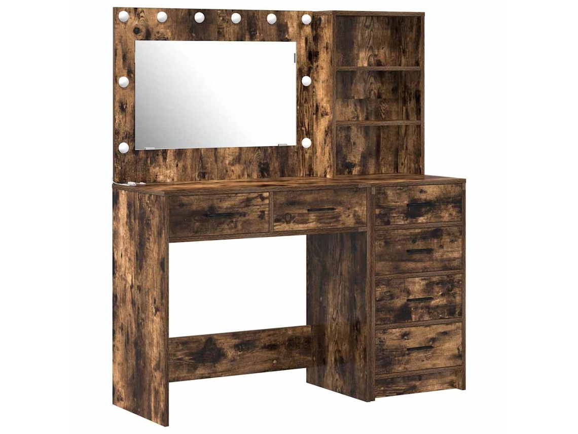 Mesa De Tocador | Mesa De Vestidor Marrón 78.5 X 41 X 135 Cm Madera Contrachapada