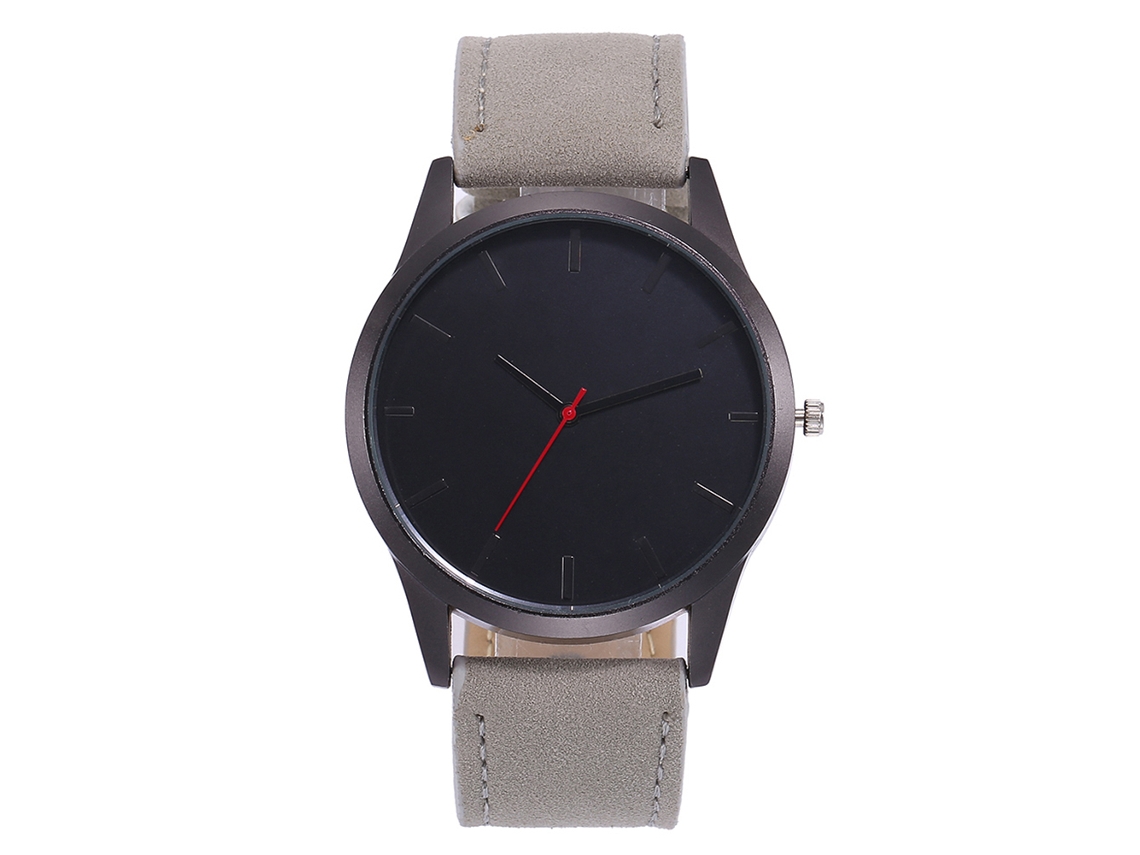 Reloj De Cuarzo Vansvar Para Hombre Con Esfera Redonda Y Correa De Piel Sintética Gris.
