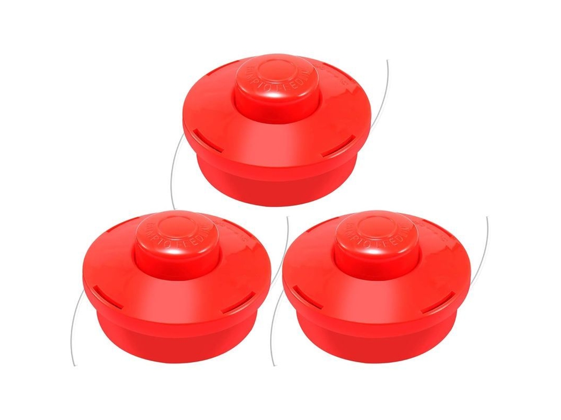 2026-cabezal De Cortacésped Universal De Nylon 3x (3x Rojo) Para Líneas De 1.65mm A 3.0mm