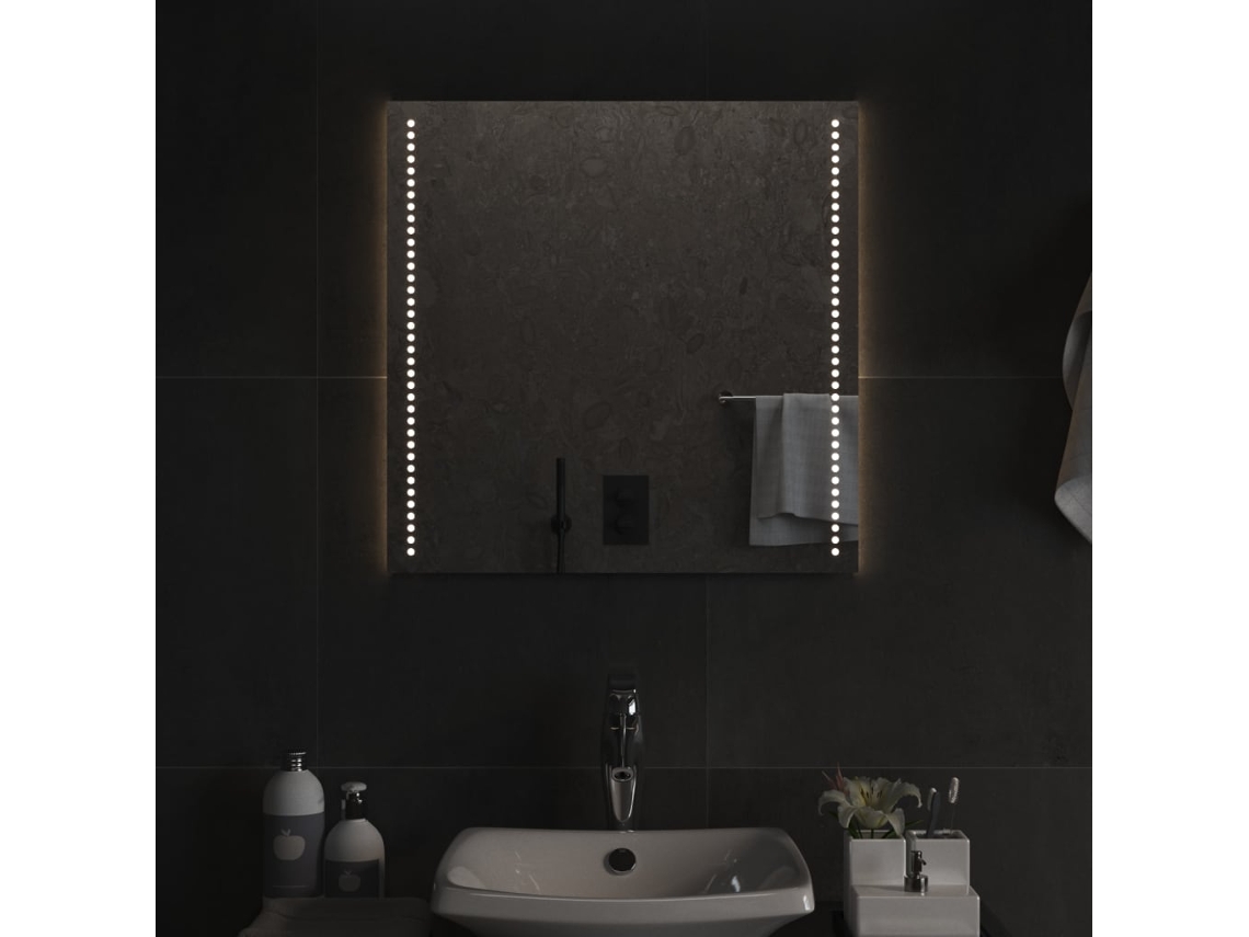 Espejo de Pared para Baño con Luces Led 60 x 60 cm