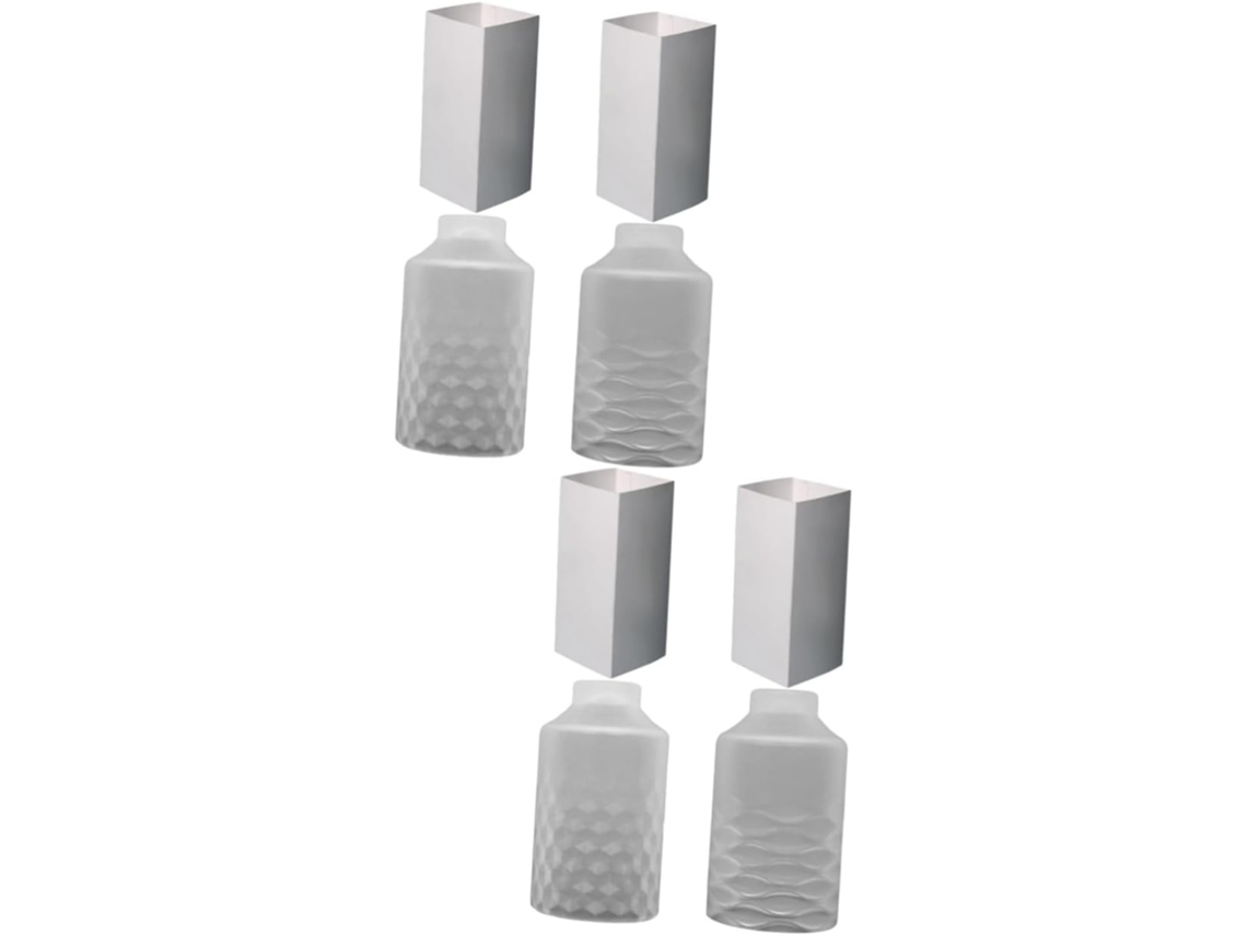 4 Juegos De Moldes Cilíndricos De Silicona Para Velas Diy Con Soportes De Papel Para Manualidades