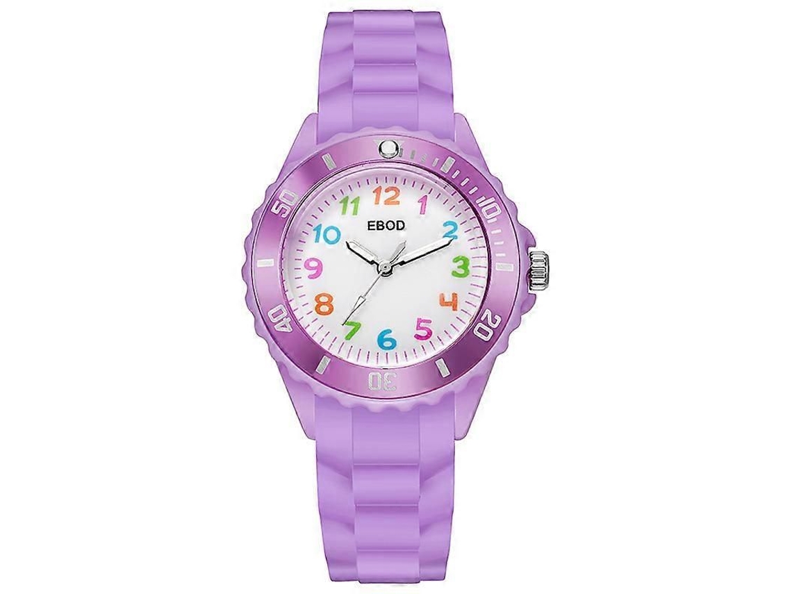 Bonito reloj de cuarzo infantil para niños y niñas con correa de nailon moderna, esfera didáctica, GOKOCO