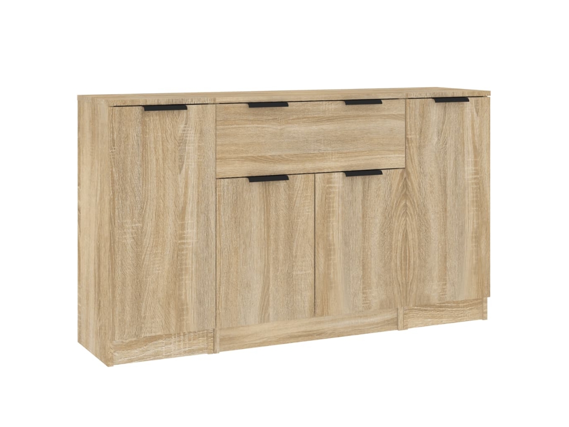 Maison Exclusive - Aparadores 3 Piezas Madera Contrachapada Color Roble Sonoma