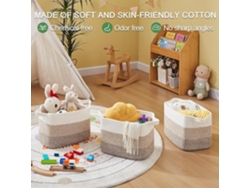 Cesta de almacenamiento tejida, cesta de cuerda de algodón para juguetes, cestas para toallas de baño, amarillo degradado