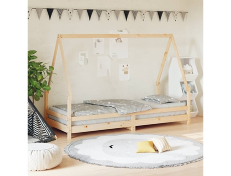 Estructura De Cama Infantil VIDAXL Marrón Madera (80x200 cm)