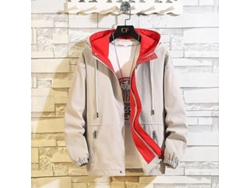 2026-chaqueta Casual Hombre Primavera Otoño Básica Con Cremallera Cremallera Bolsillos Suelta Hmj M Color Beige