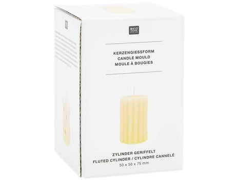 Molde para velas cilindro estriado 7,5 cm RICO DESIGN