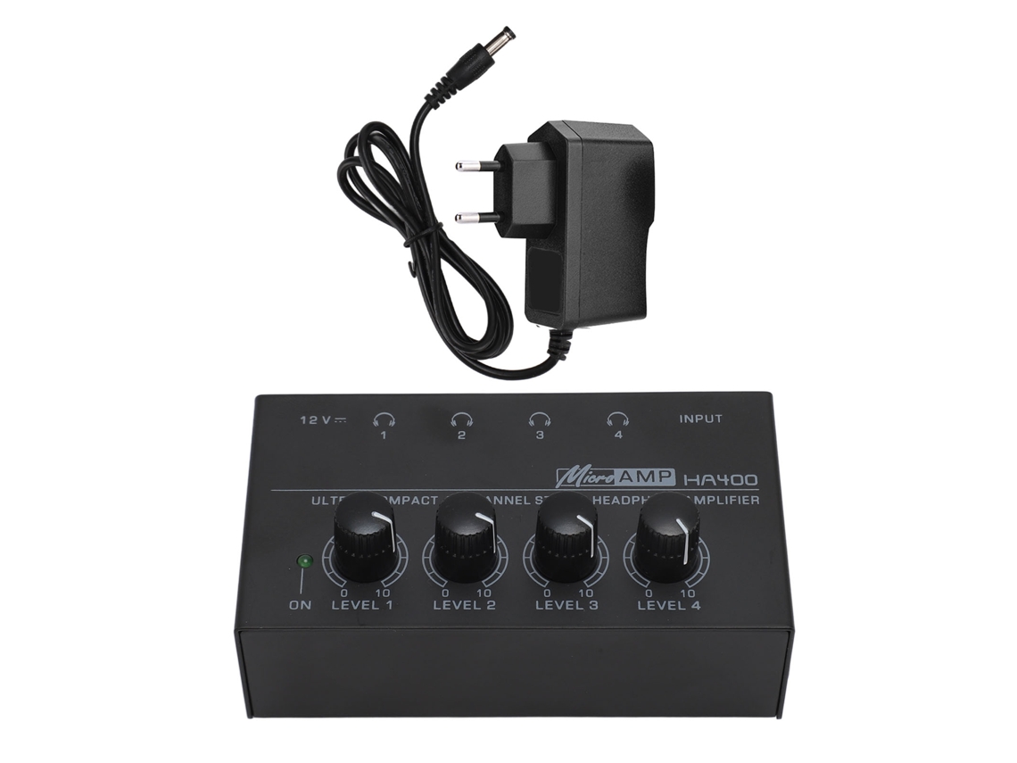 Amplificador De Auriculares Estéreo Profesional De 4 Canales, Bajo Nivel De Ruido, Potente, Para Uso En Estudio, Enchufe Europeo.