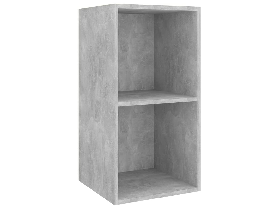 Mueble de TV de pared en madera gris cemento de MAISON EXCLUSIVE (37x37x72 cm)