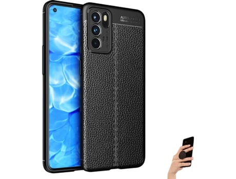 Carcasa + Popsocket Oppo Reno6 Pro Rugged Leather Negro