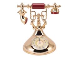 Teléfono despertador vintage que muestra la hora con precisión y decora las habitaciones.