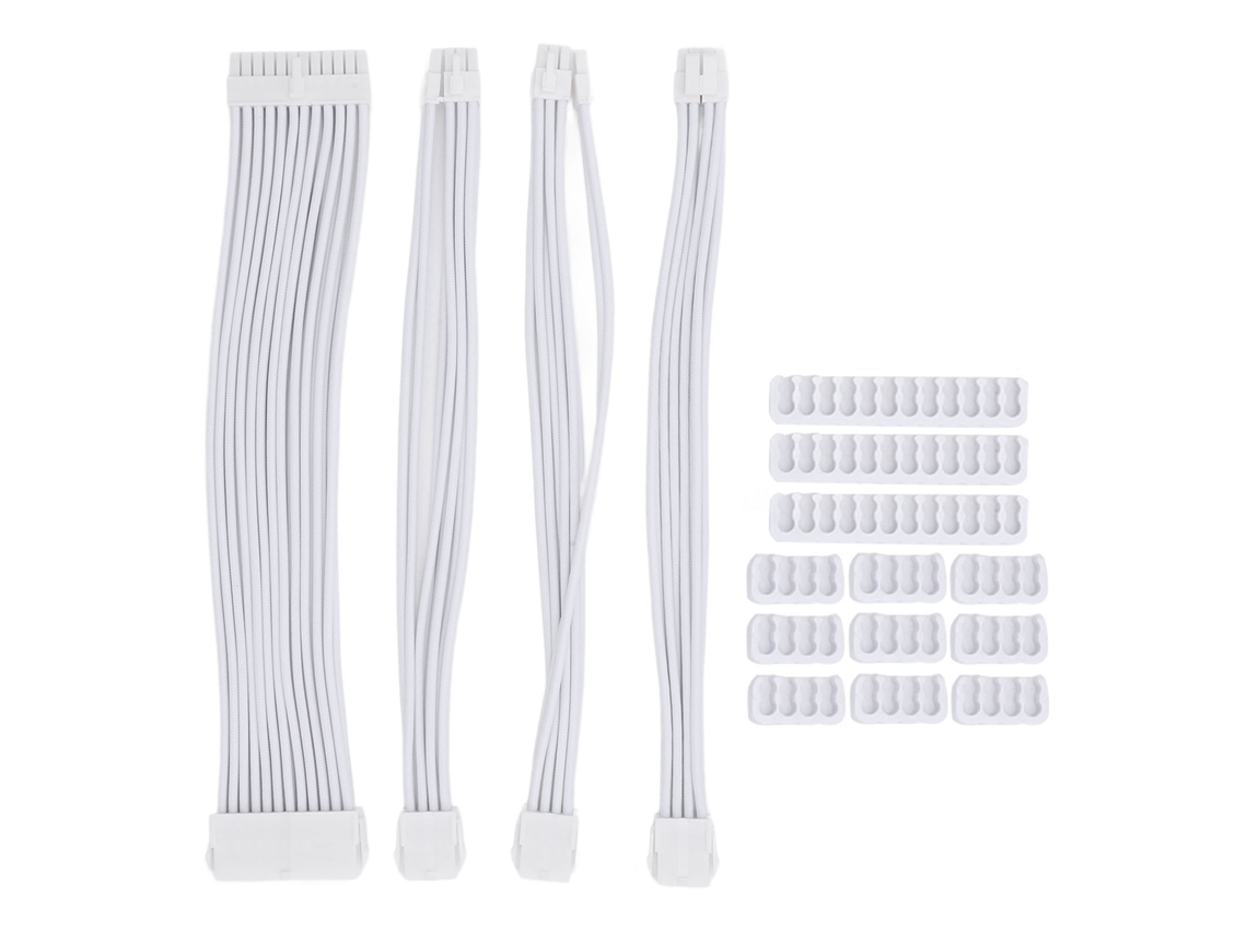 Cable De Extensión Para Placa Base De 24 Pines Y 30 Cm Con Revestimiento De Nailon Para Pc - Blanco
