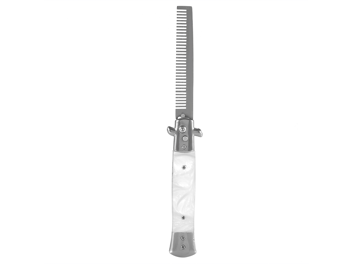 Vlrla-1pc Foldable Aço Inoxidável Spring Pocket Cabelo Comb (white)