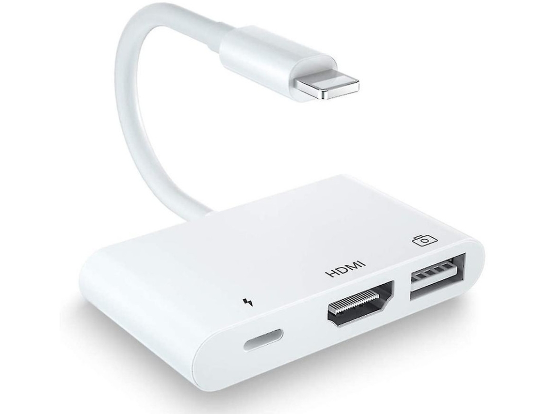 Unitrox 3 Em 1 Adaptador Hdmi Otg Digital Av 1080p, Usb Otg Fêmea, Carregamento, Suporta Usb/stick Etc, Para Phone11 Etc Branco Bestvite