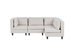 Sofá esquinero BELIANI Unstad de Poliéster Beige 228x152x72