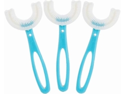 pacote Com 3 Escova De Dentes Infantil Em Formato De U Para Limpeza Completa limpeza Total Com Borrachas De Massagem