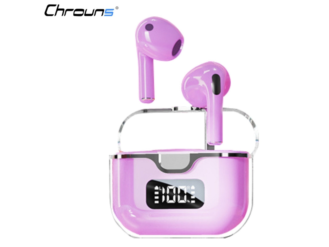 Auriculares YEMAESRE Bluetooth Recargables Sin Chrons Morados