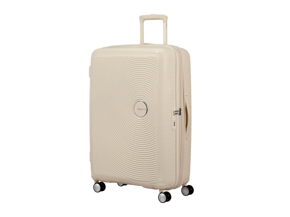 Maleta de viaje grande de 77 cm, 4 ruedas, Exp. Soundbox Coconut Sand