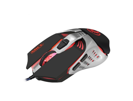 IMICE V5 Ratón con cable USB Chip de juego profesional Motor óptico de alta precisión Ratón óptico LED ABS con teclas de programación para oficina ...