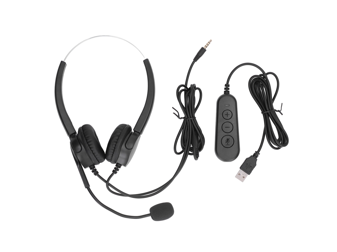 Fone de ouvido profissional Mali para call center com redução de ruído USB, ideal para telemarketing e aulas online.