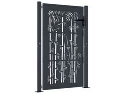 Maison Exclusive - Puerta De Jardín Acero Gris Antracita Diseño Bambú 100x125 Cm